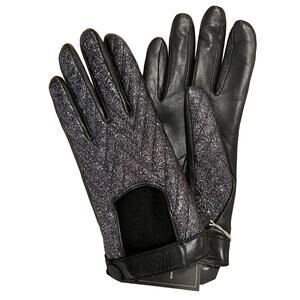 Rag & Bone Gloves Lamb Leather Black Chevron Quilted Driving Size 7.5 NWT